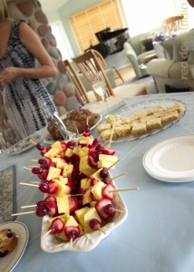 Fruit Skewers, Lemon Bars & Coffee Cake