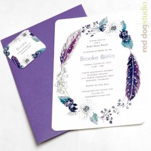 Purple Wreath Bridal Shower Invite by Lana's Shop